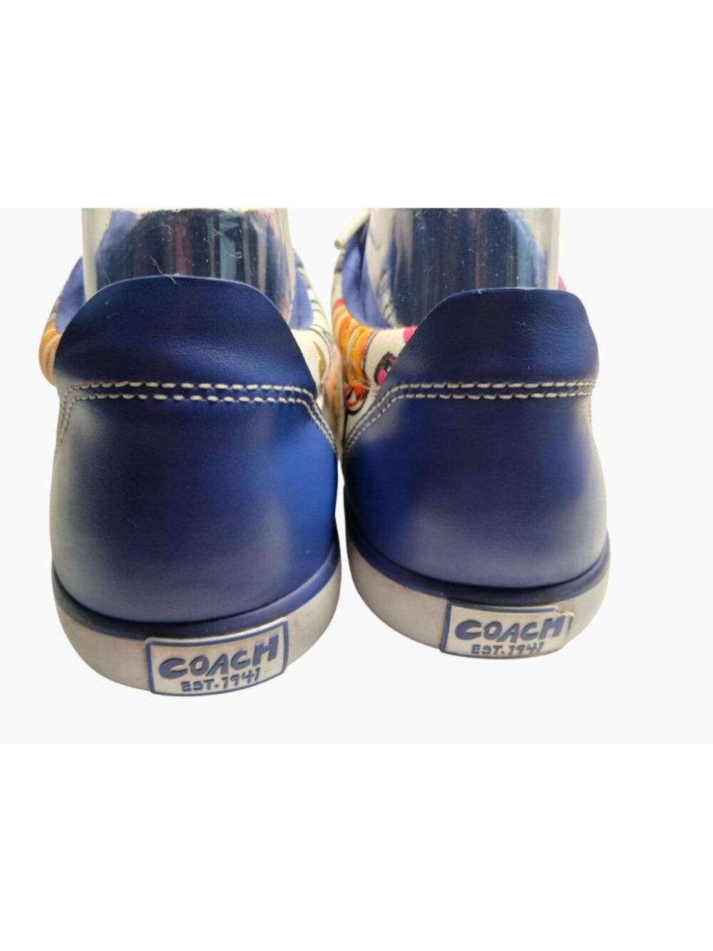 Coach Womens Poppy Graffiti Canvas Sneakers Size 8 Floral Casual Shoes Retro - Picture 8 of 15
